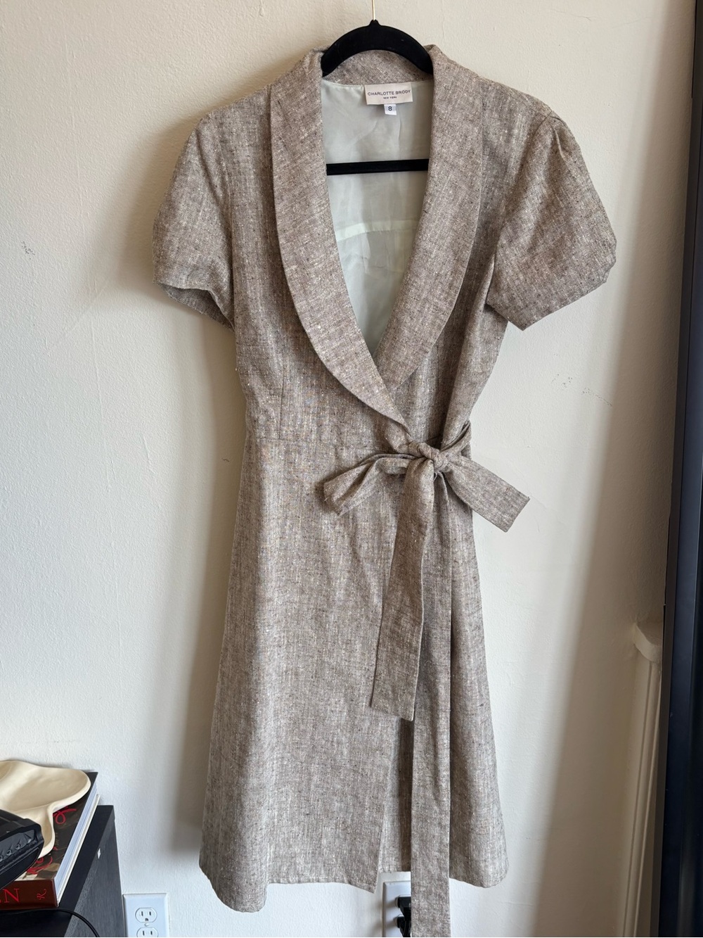 Vintage Charlotte brody linen wrap dress
